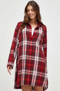 tommy-hilfiger-naisten-yopaita-th-shirt-nightdress-fl-punainen-ruutu-1