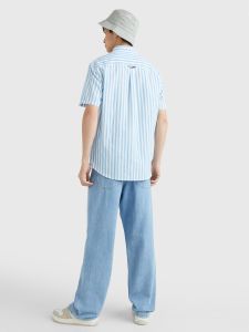 tommy-jeans-miesten-kauluspaita-rlx-ss-stripe-linen-shirt-raidallinen-sininen-2