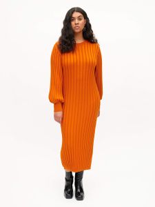uhana-naisten-mekko-dreamworld-knit-dress-oranssi-1