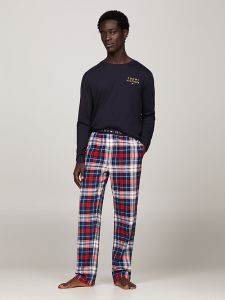 tommy-hilfiger-miesten-flanelliset-olohousut-k-flannel-pant-punainen-ruutu-1