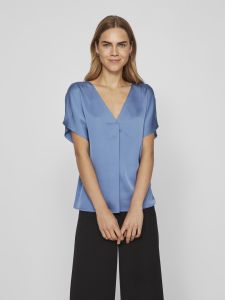 vila-naisten-satiinitoppi-viellette-v-neck-s-s-satin-top-sininen-1