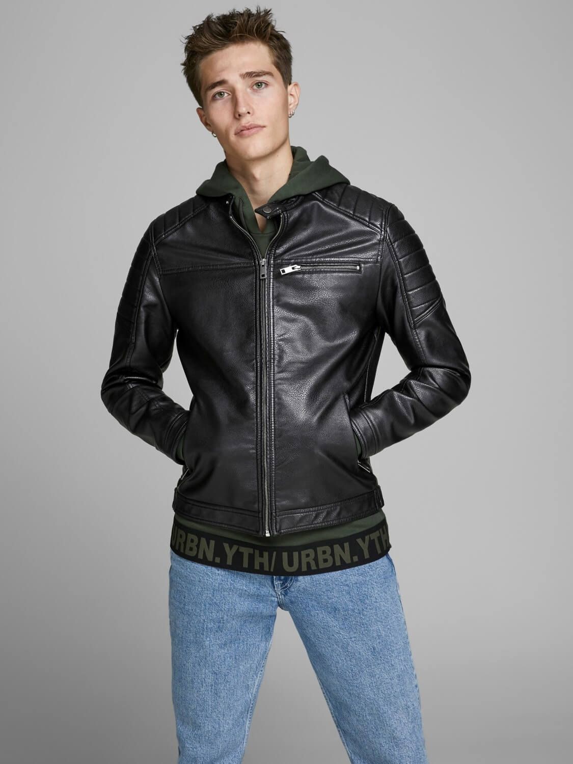 Jack and Jones Miesten Takki Rocky Jacket Musta Kek le