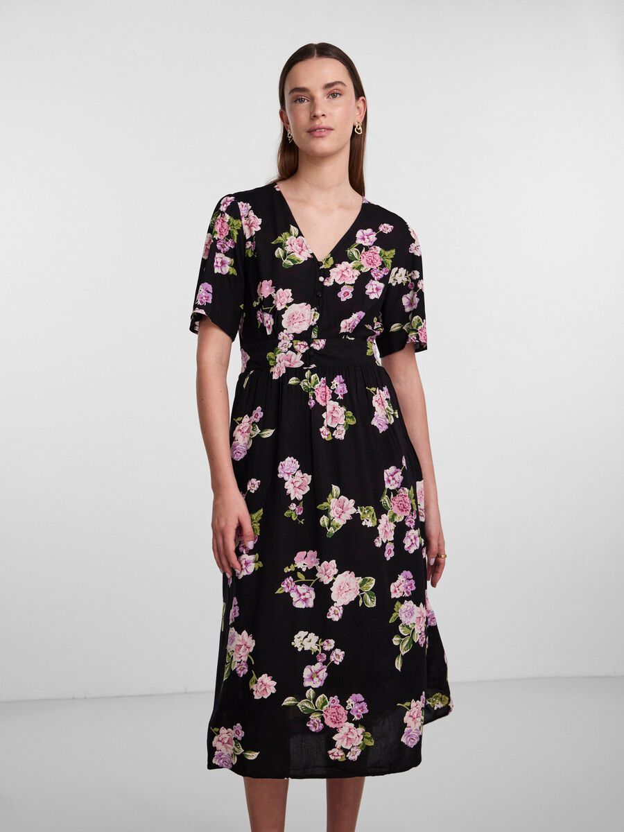 - Kuosi MIDI Kekäle Musta PCTALA SS Pieces DRESS mekko,