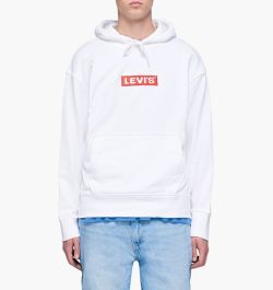 Contraction Adult liver Levi's Miesten Huppari, Relaxed Graphic Hoodie Valkoinen - Kekäle